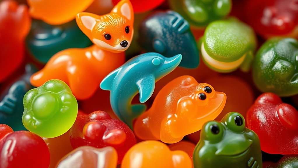 animal gummies with symbolic designs