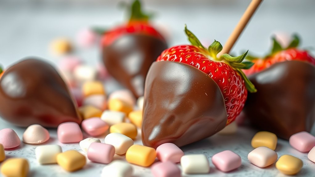 candy melts coating strawberries