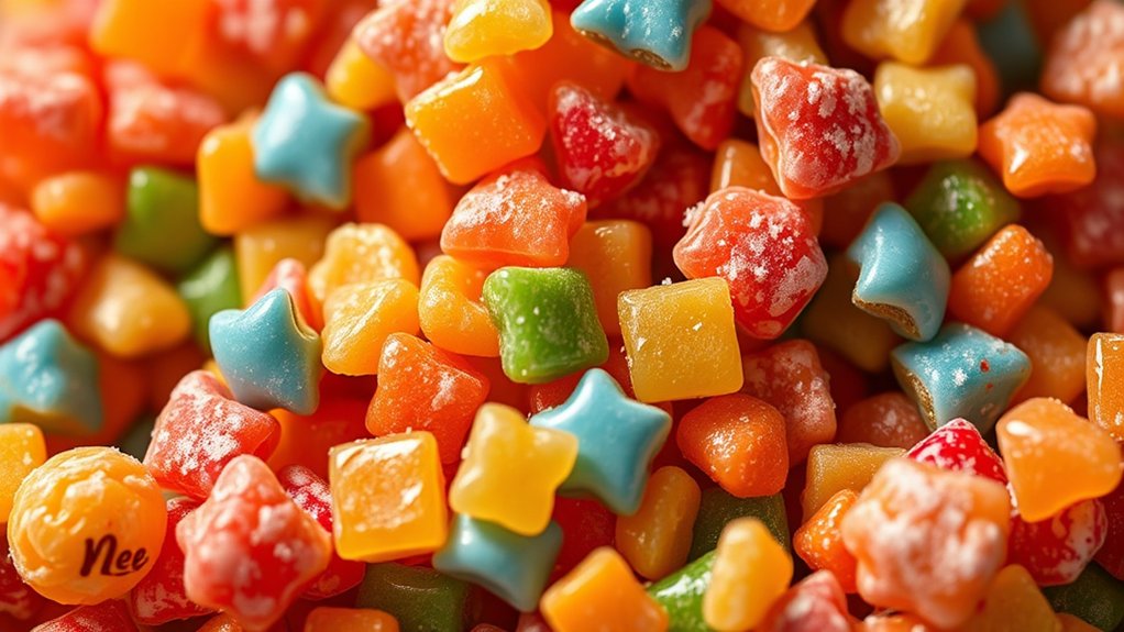 chewy crunchy sweet tangy