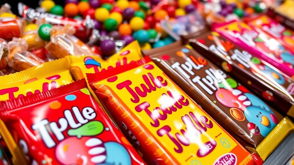 colorful branded candy packaging