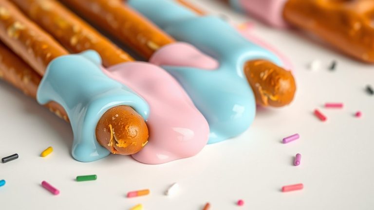 dip pretzels in melted chocolate