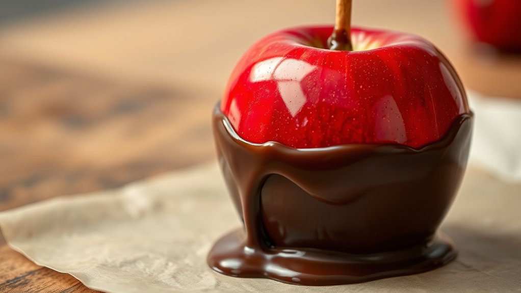 evenly coated dipped apples