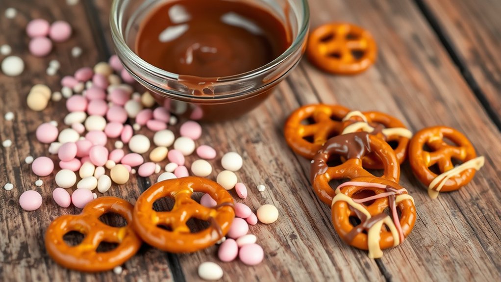 gather pretzels and toppings