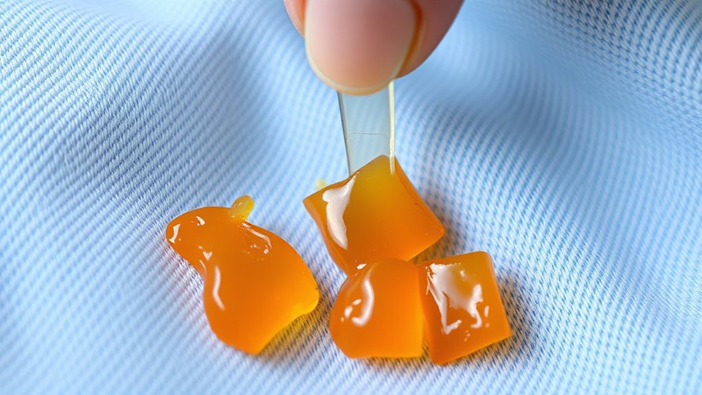 gently remove gummy excess
