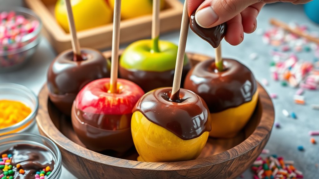 making chocolate apples easily