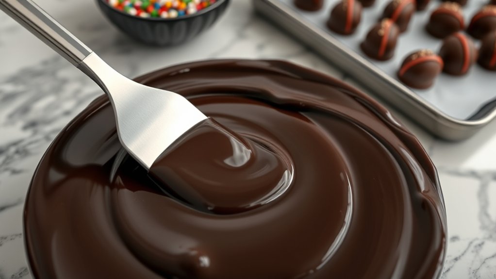 making homemade chocolate candy