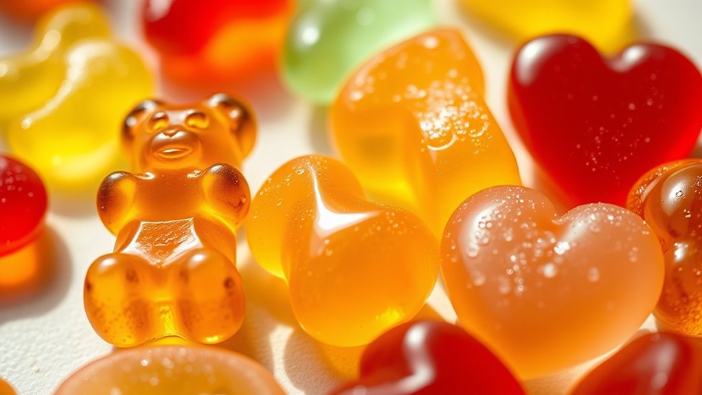 pork gelatin creates chewy texture
