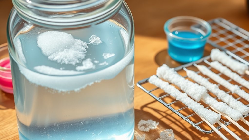 proper container setup ensures crystal growth