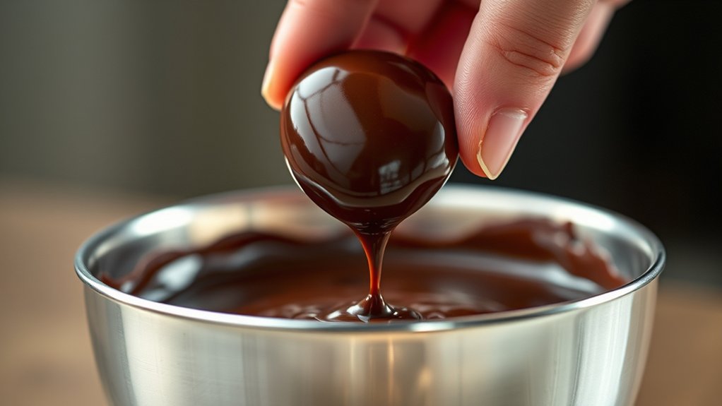 smooth careful candy dipping