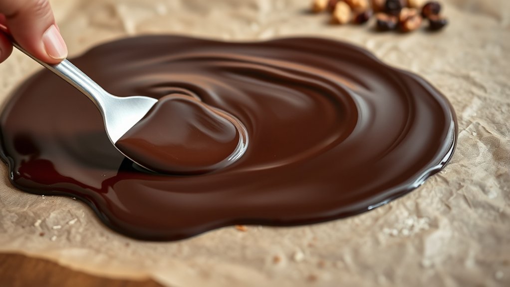 smooth even chocolate layer